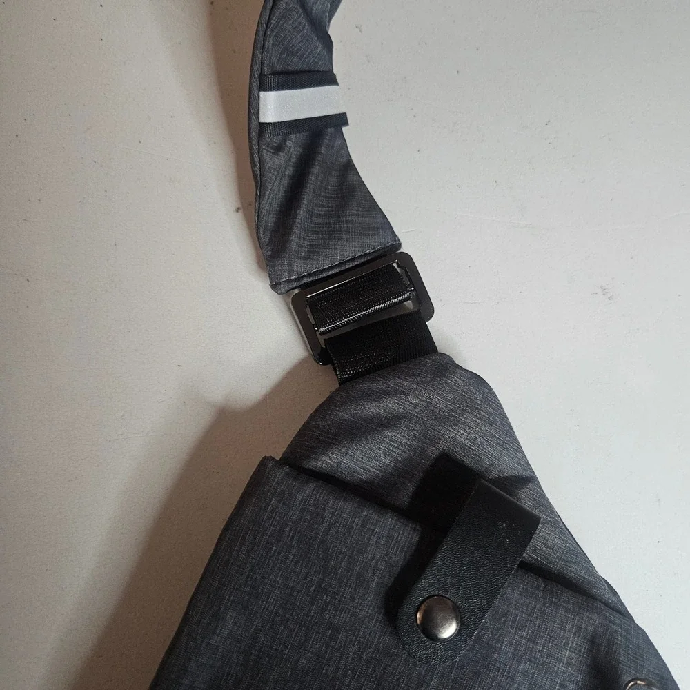 LPnd Slim Crossbody Sling Bag Heathered Grey Anti-Theft Travel Shoulder Pack